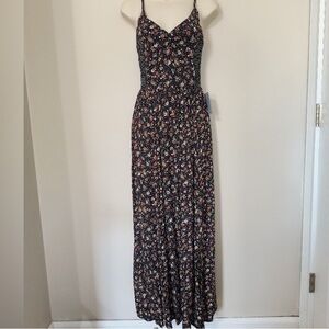Angie Black Floral Dress with Dots